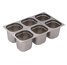 Inox posoda Gastronorm GN 1/6 višina 100 mm, AISI 304