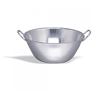 Polkrožna inox posoda za mešanje z ravnim dnom, premer 25 cm