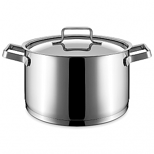 Visok lonec inox s pokrovom - premer 16 cm