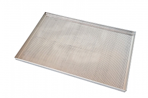 Aluminjast pladenj-pekač 80x60 cm z zaobljenimi robovi,perforiran