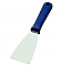 Strgalo - lopatka v modri barvi iz nerjavečega jekla, širina 60 mm